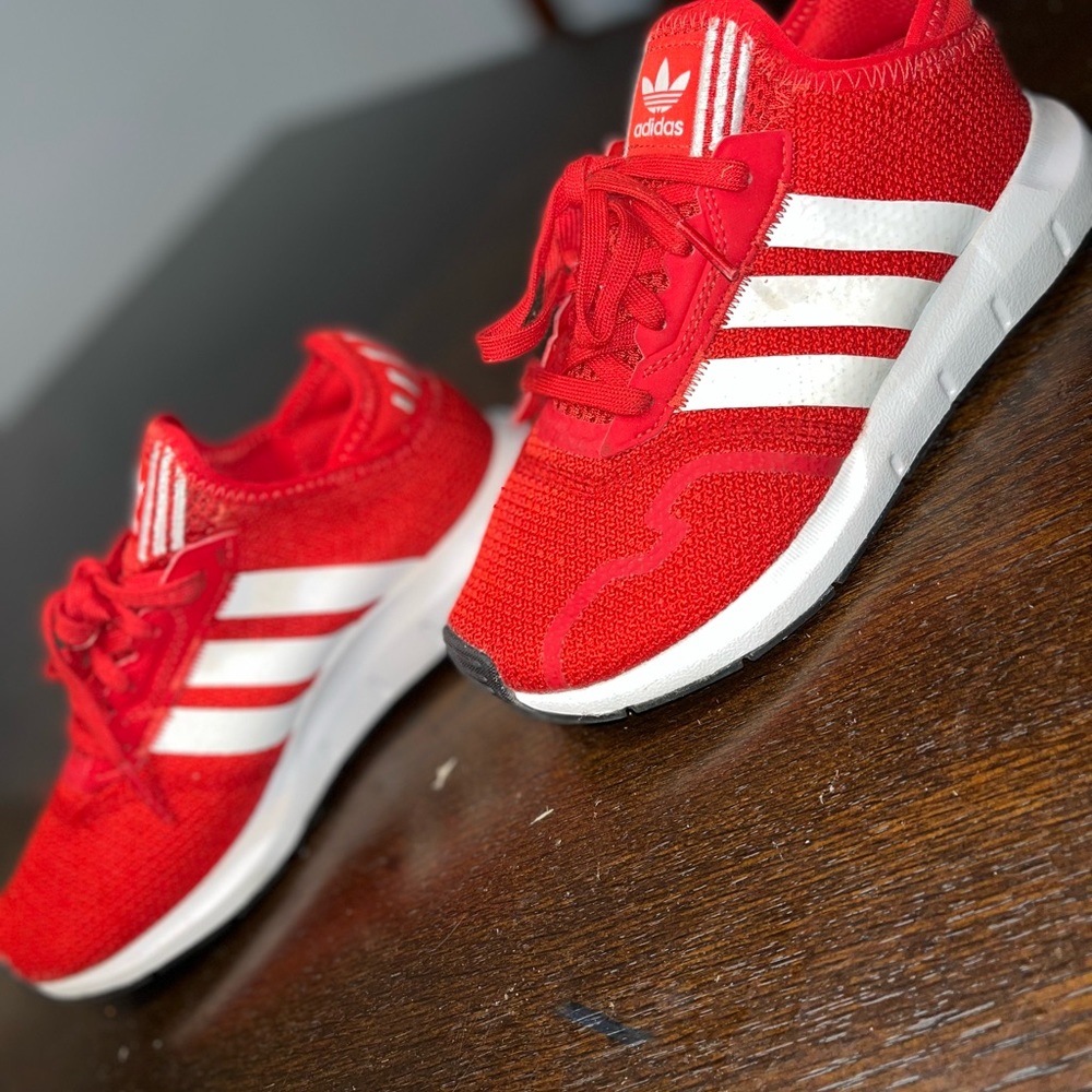 Adidas Sneakers Red with White Stripes NWOT SZ 2